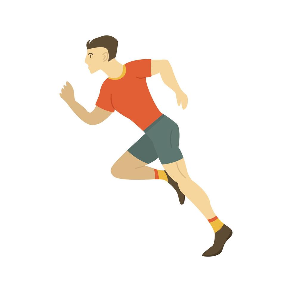 Athlete participates in a competition. Cartoon vector