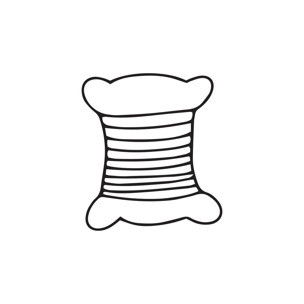 Bobbin of thread for sewing. Doodle vector