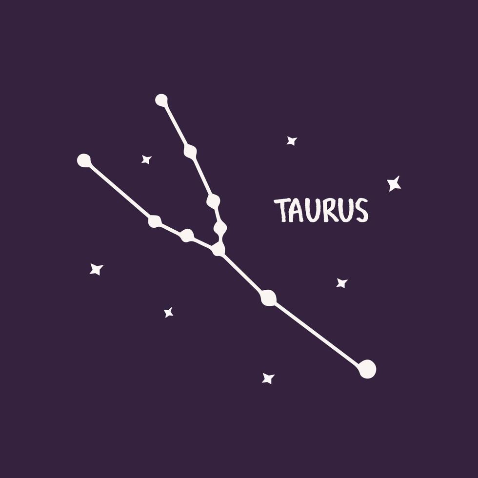 constelación Tauro. azul antecedentes impresión vector mano dibujado
