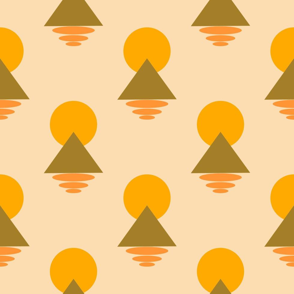 Abstract seamless pattern triangle, moon and ovals vector
