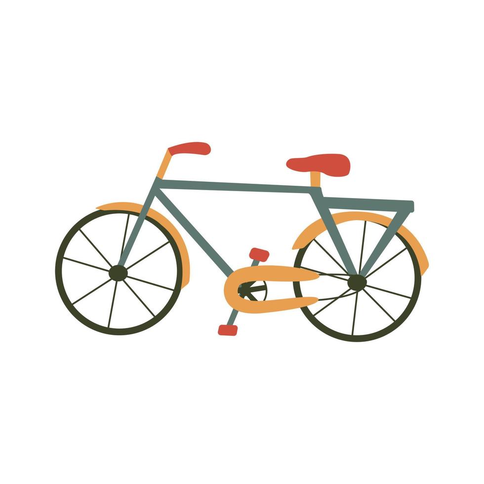 Bicycle. Colorful hand drawn vector isolated illustration