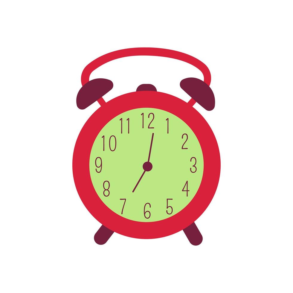 Alarm clock illustration vector. Table clock with bell vector