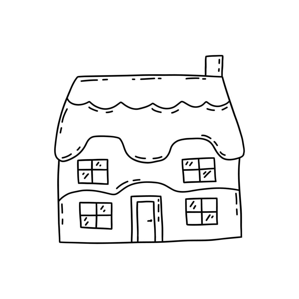 Cute little house. Vector doodle. Sweet home