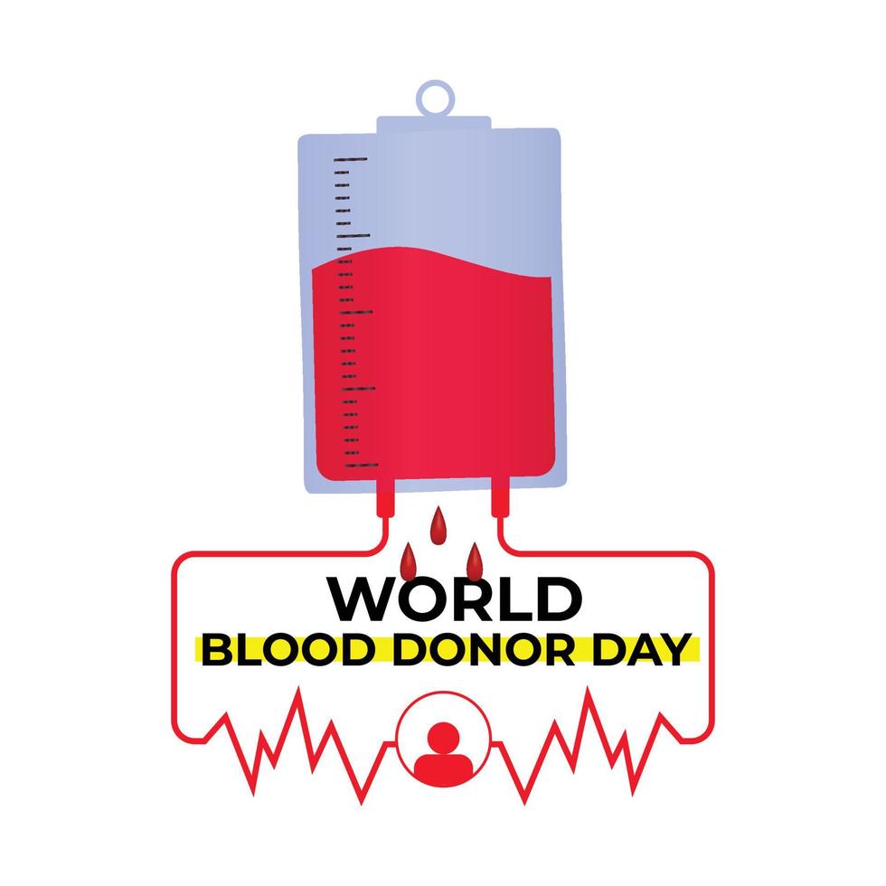 World Blood Donor Day Concept with Hands Donating Blood vector