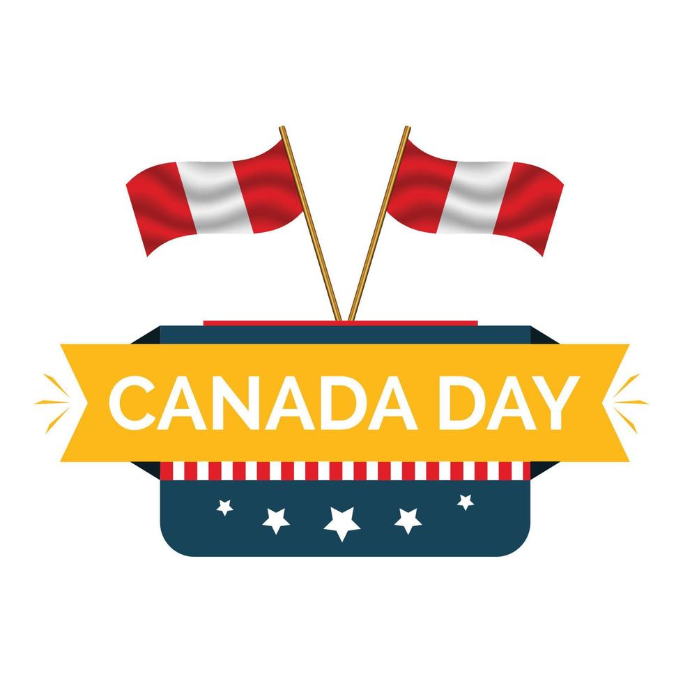 Happy Canada Day 1th of July card vector