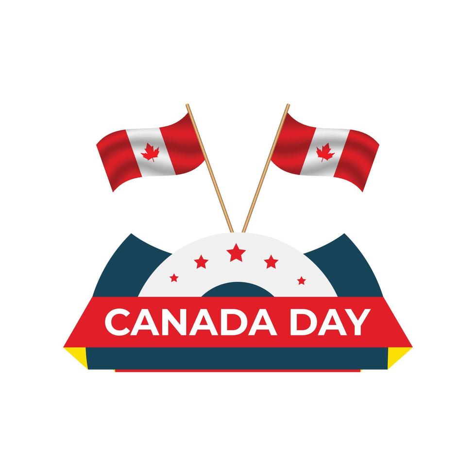 Happy Canada Day 1th of July card vector