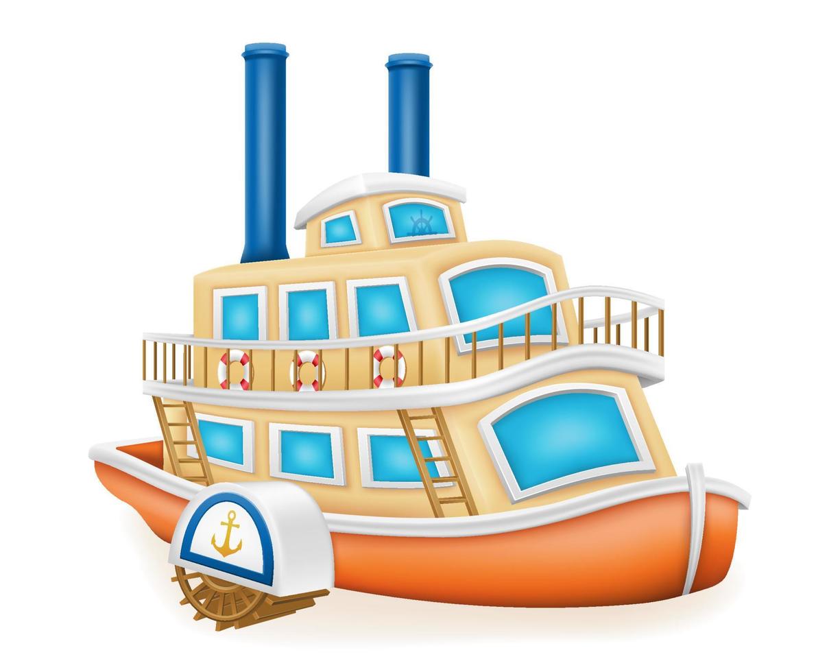 paddle wheel steamer for river travel vector illustration isolated on white background