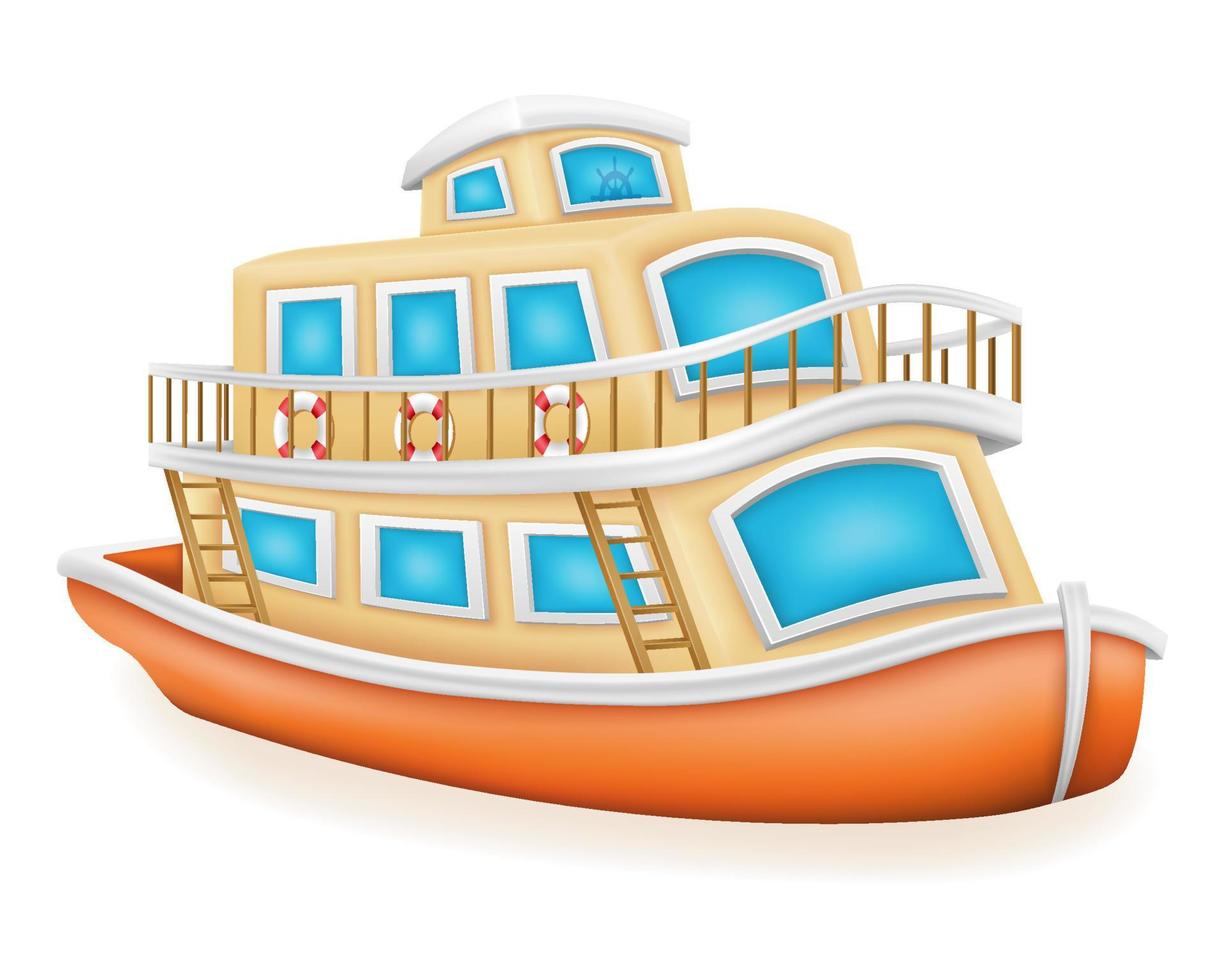 paddle wheel steamer for river travel vector illustration isolated on white background