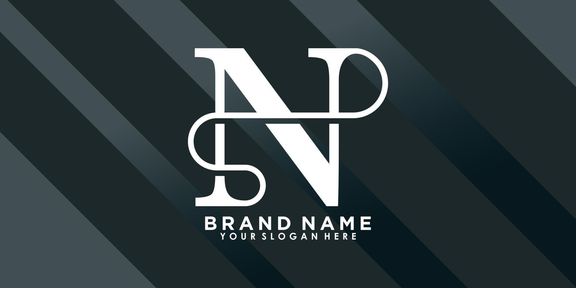 marca nombre logo diseño con letra norte creativo concepto vector