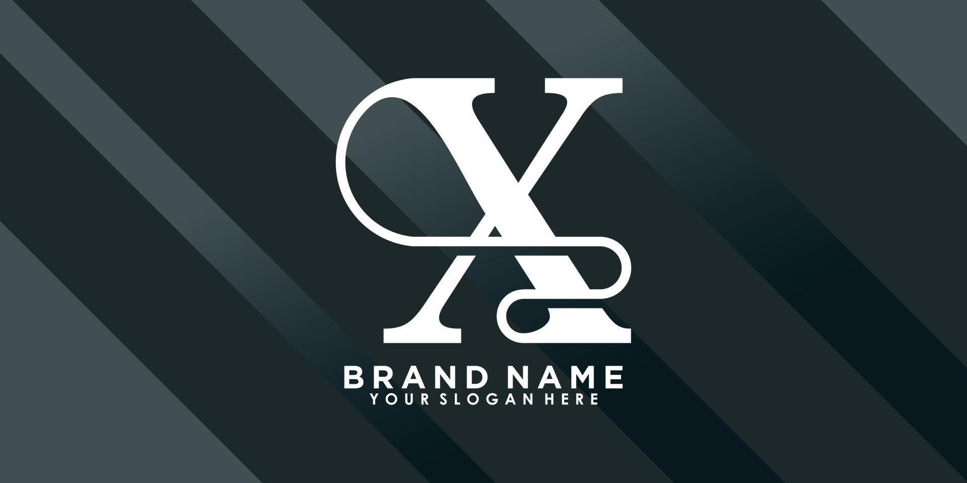 brand name logo design with letter X creative concept vector