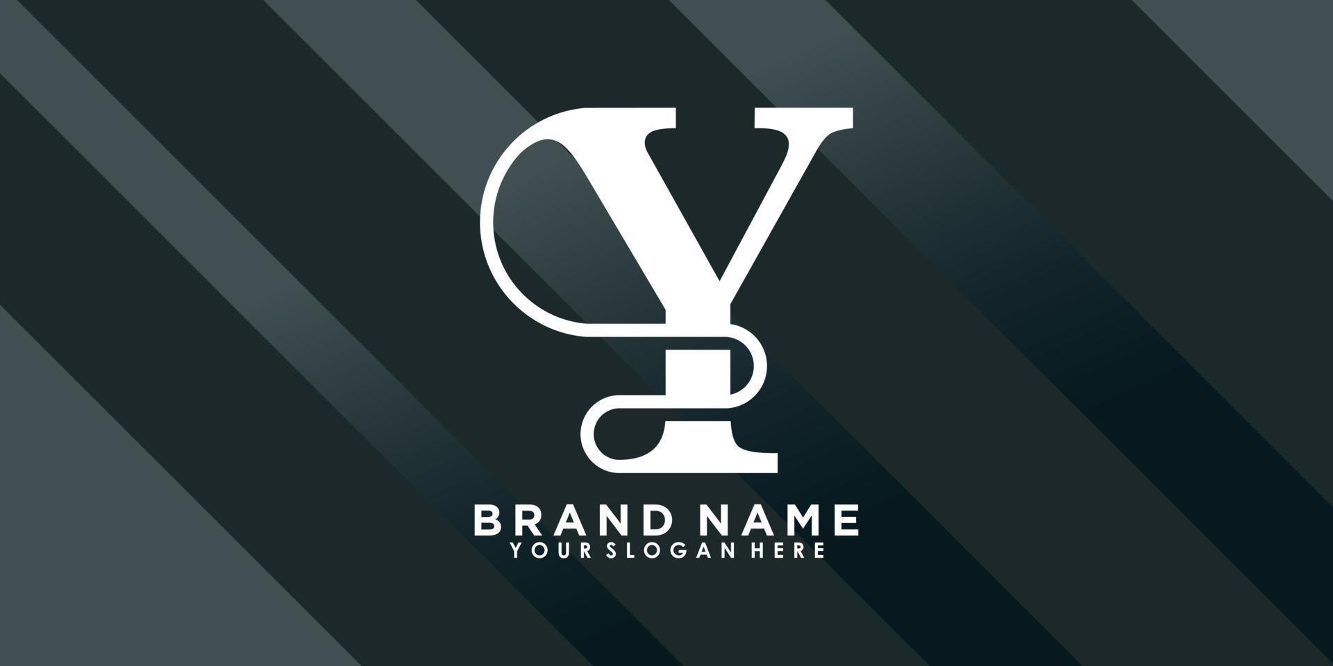 brand name logo design with letter Y creative concept vector