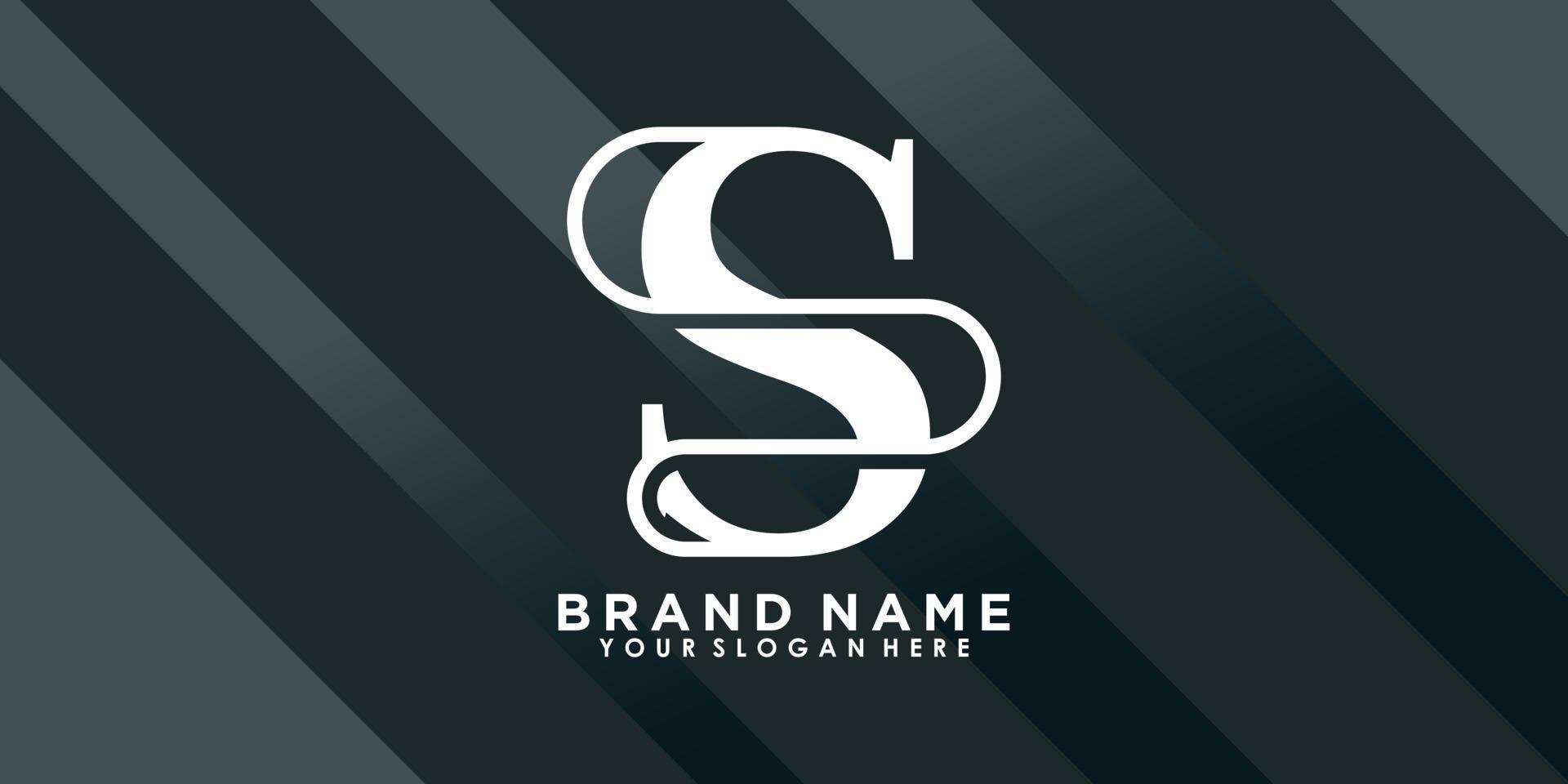 brand name logo design with letter S creative concept vector