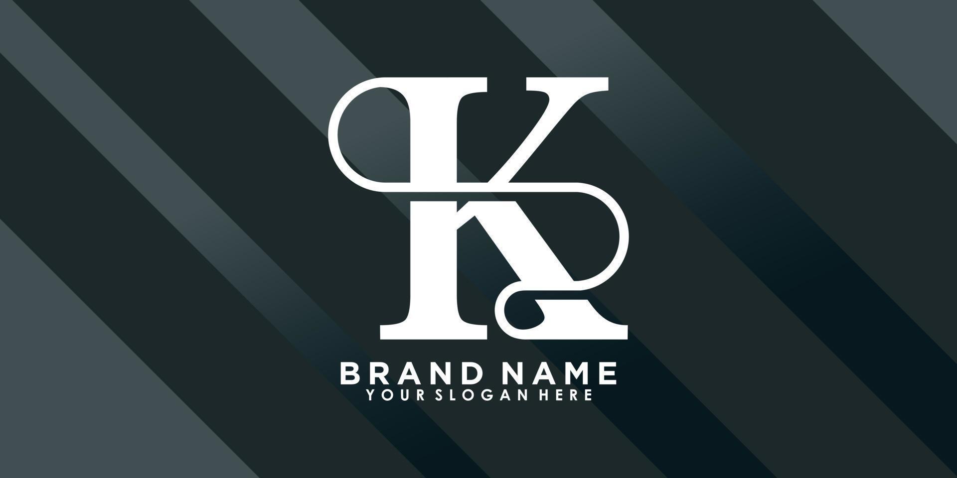 brand name logo design with letter K creative concept vector