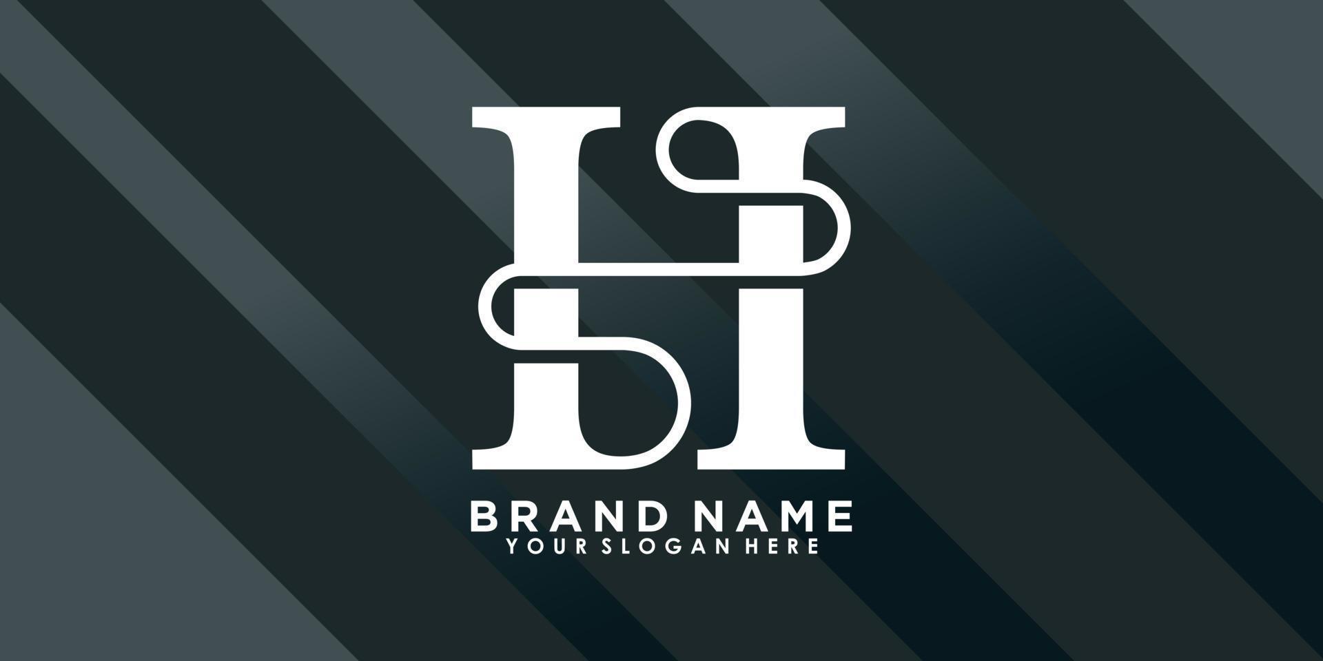 brand name logo design with letter H creative concept vector