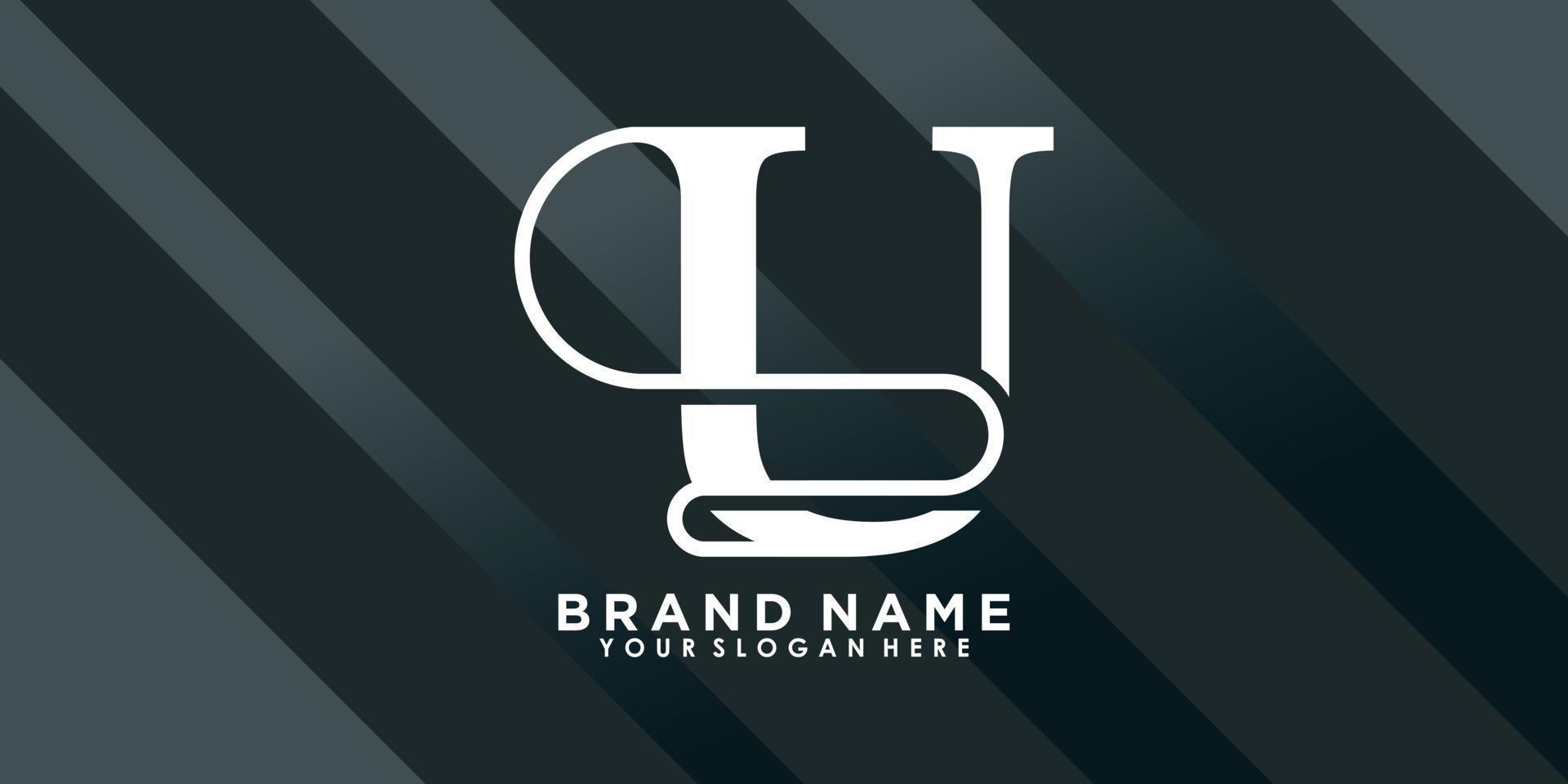brand name logo design with letter U creative concept vector