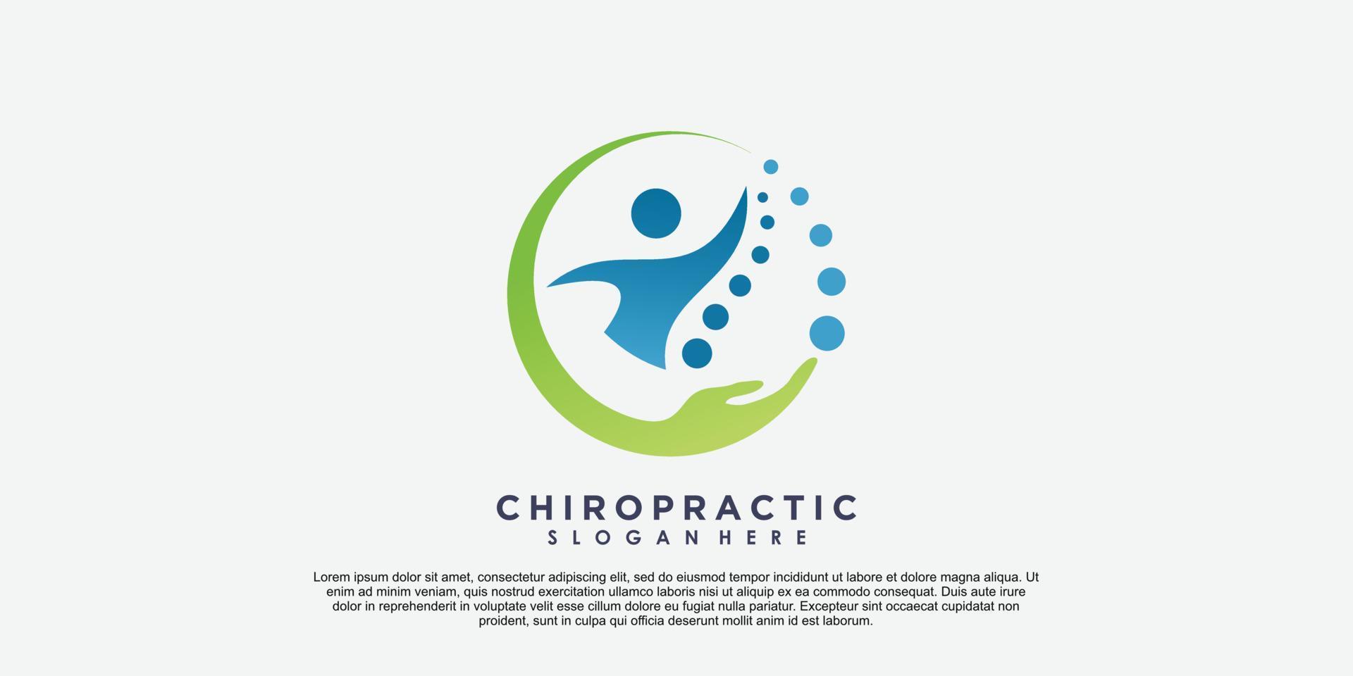 chiropractic logo design with creative concept vector