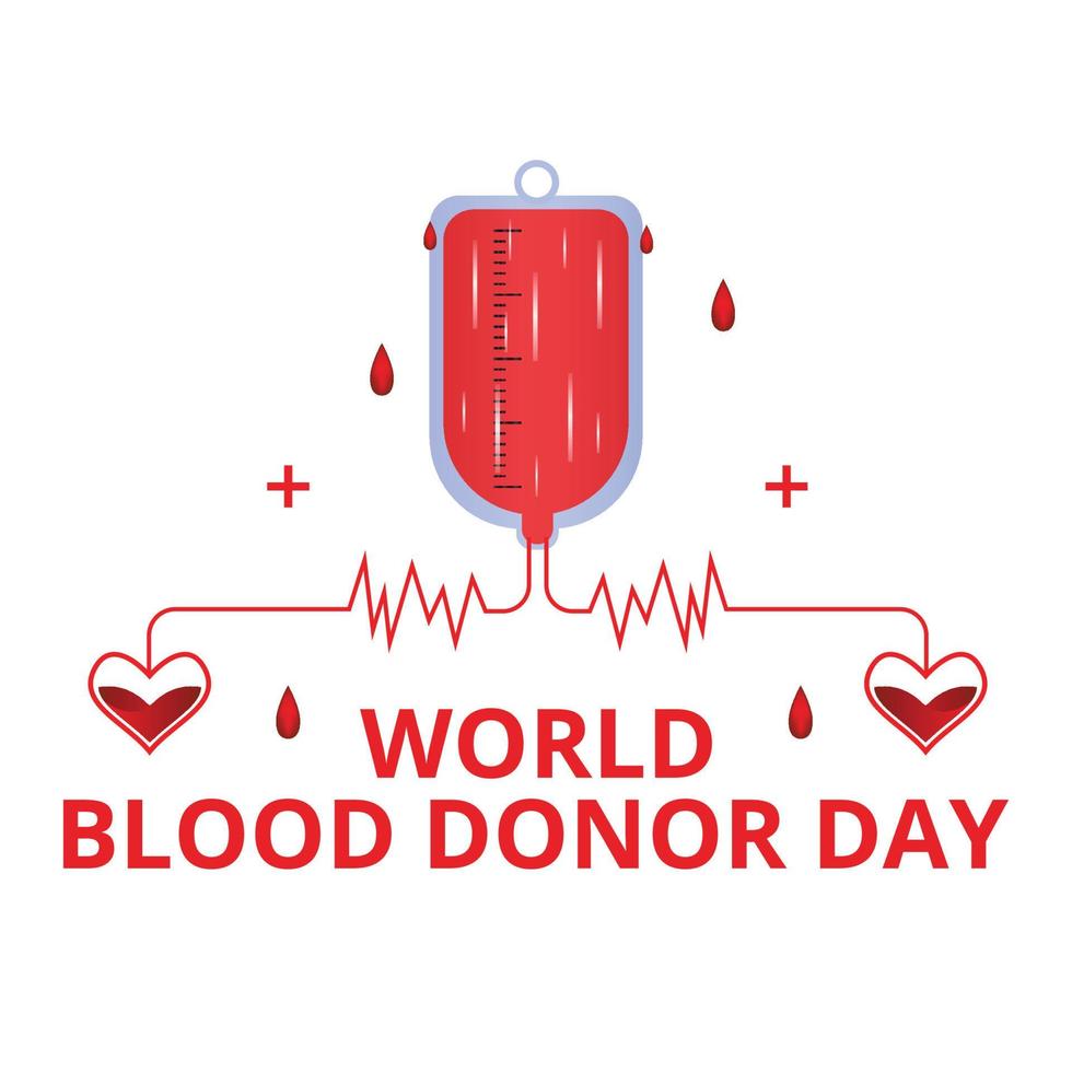 World Blood Donor Day Concept with Hands Donating Blood vector