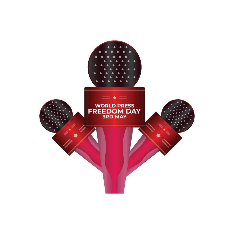 World press freedom day vector graphic design with pen and microphone