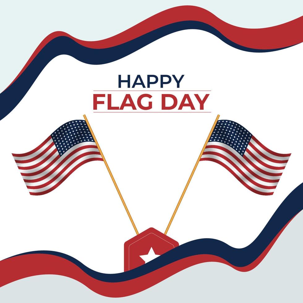 Happy 4th of July USA Independence Day greeting card with waving American national flag and hand lettering text design. Vector illustration