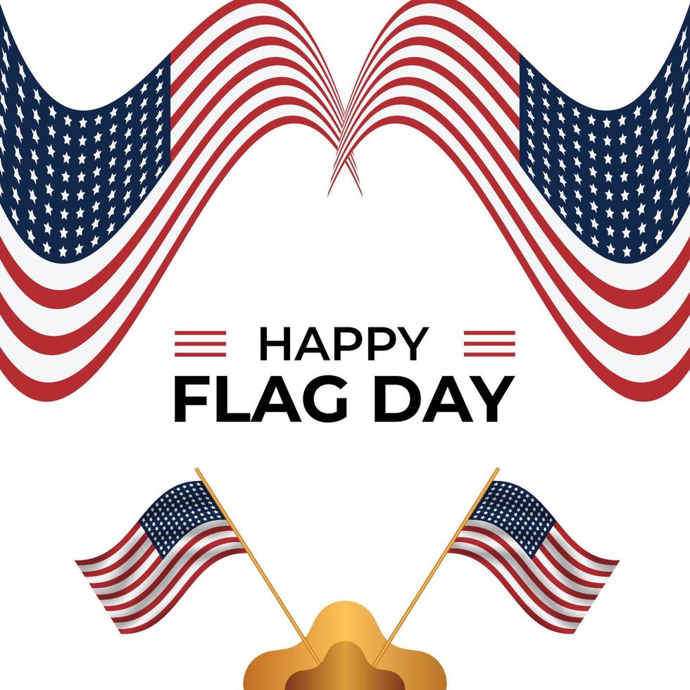 Happy 4th of July USA Independence Day greeting card with waving American national flag and hand lettering text design. Vector illustration