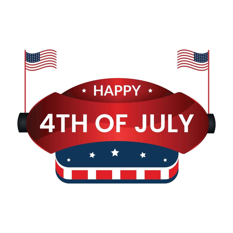 4th of July background design with realistic lovely elements. EPS10 vector illustration.