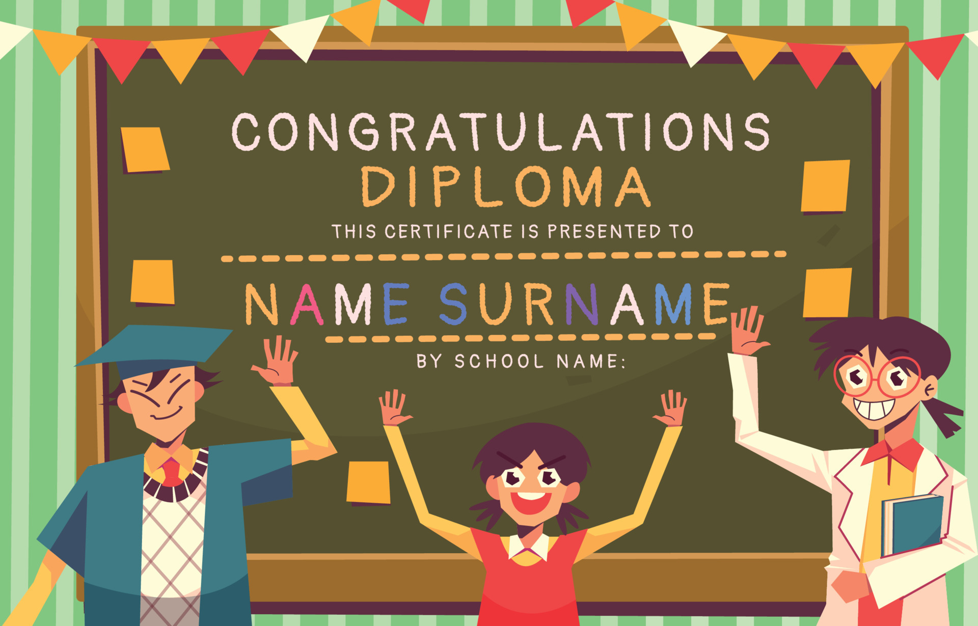 education-certificate-template-with-three-students-in-the-class