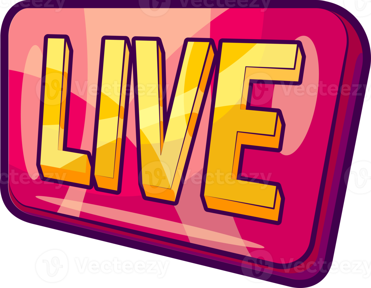 Isometric Red Live Button png