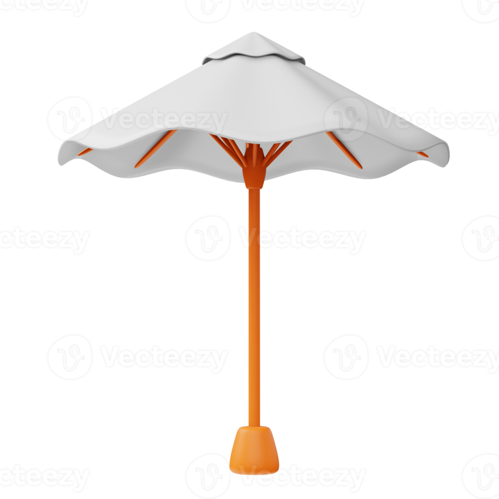 Summer elements, Colorful beach umbrella, 3d rendering png