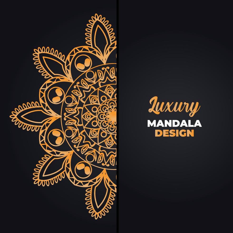 lujo ornamental mandala diseño antecedentes en oro color. Ramadán estilo decorativo mándala Arábica islámico mandala para imprimir, póster, cubrir, volantes, bandera. indio, real, turco, yoga vector