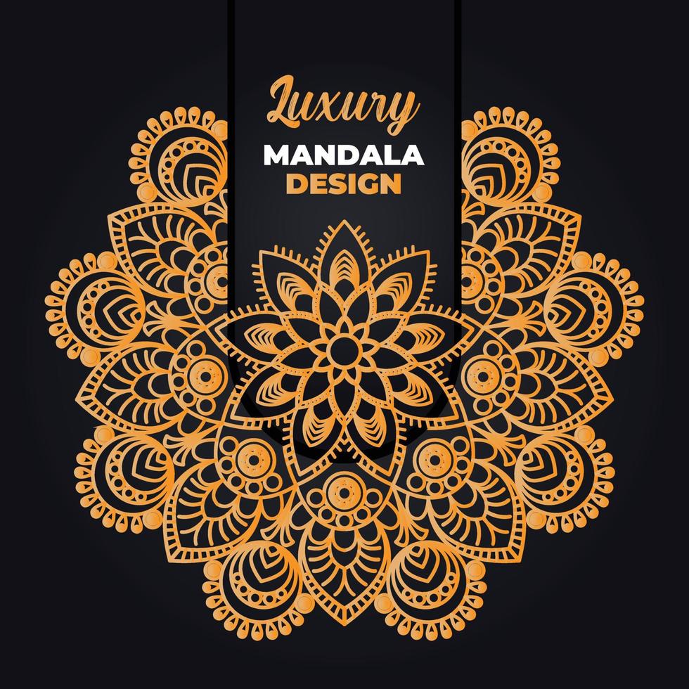 Luxury ornamental mandala design background in gold color. Ramadan style decorative mandala. Arabic Islamic mandala for print, poster, cover, flyer, banner. Indian, Royal, Turkish, Yoga vector