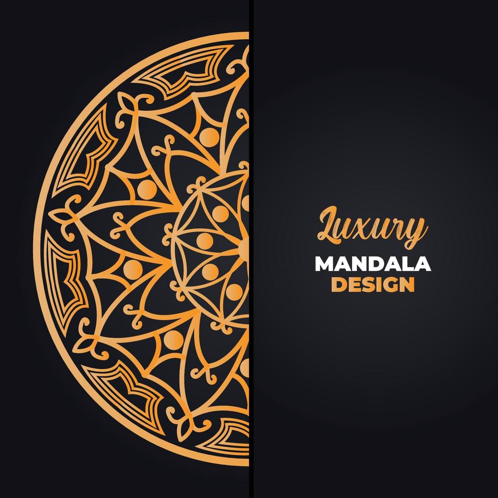 Luxury ornamental mandala design background in gold color. Ramadan style decorative mandala. Arabic Islamic mandala for print, poster, cover, flyer, banner. Indian, Royal, Turkish, Yoga vector