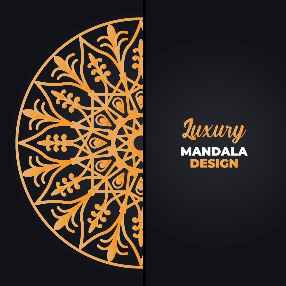 lujo ornamental mandala diseño antecedentes en oro color. Ramadán estilo decorativo mándala Arábica islámico mandala para imprimir, póster, cubrir, volantes, bandera. indio, real, turco, yoga vector