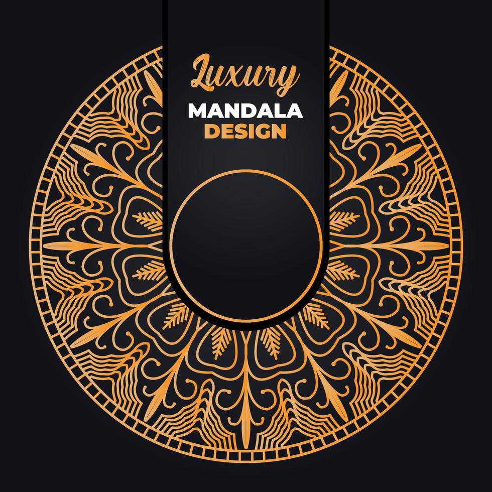 lujo ornamental mandala diseño antecedentes en oro color. Ramadán estilo decorativo mándala Arábica islámico mandala para imprimir, póster, cubrir, volantes, bandera. indio, real, turco, yoga vector