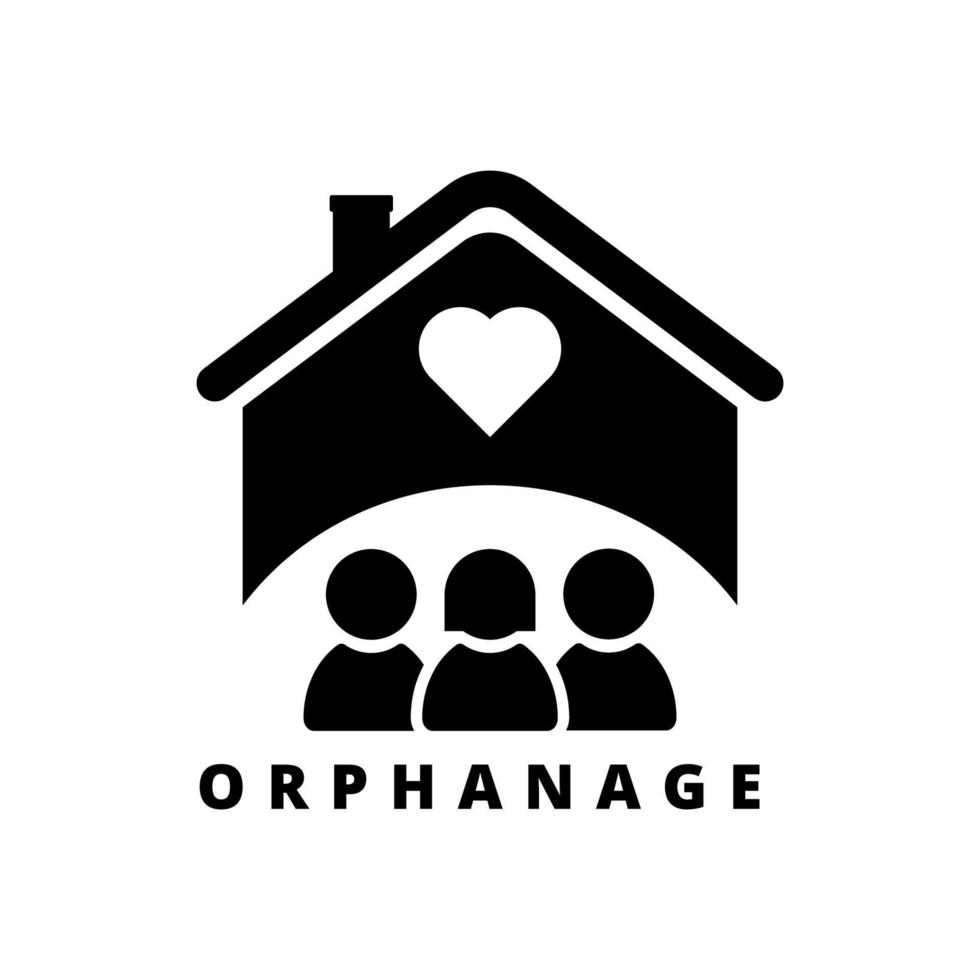 Orphanage icon in simple black design isolated on white background vector