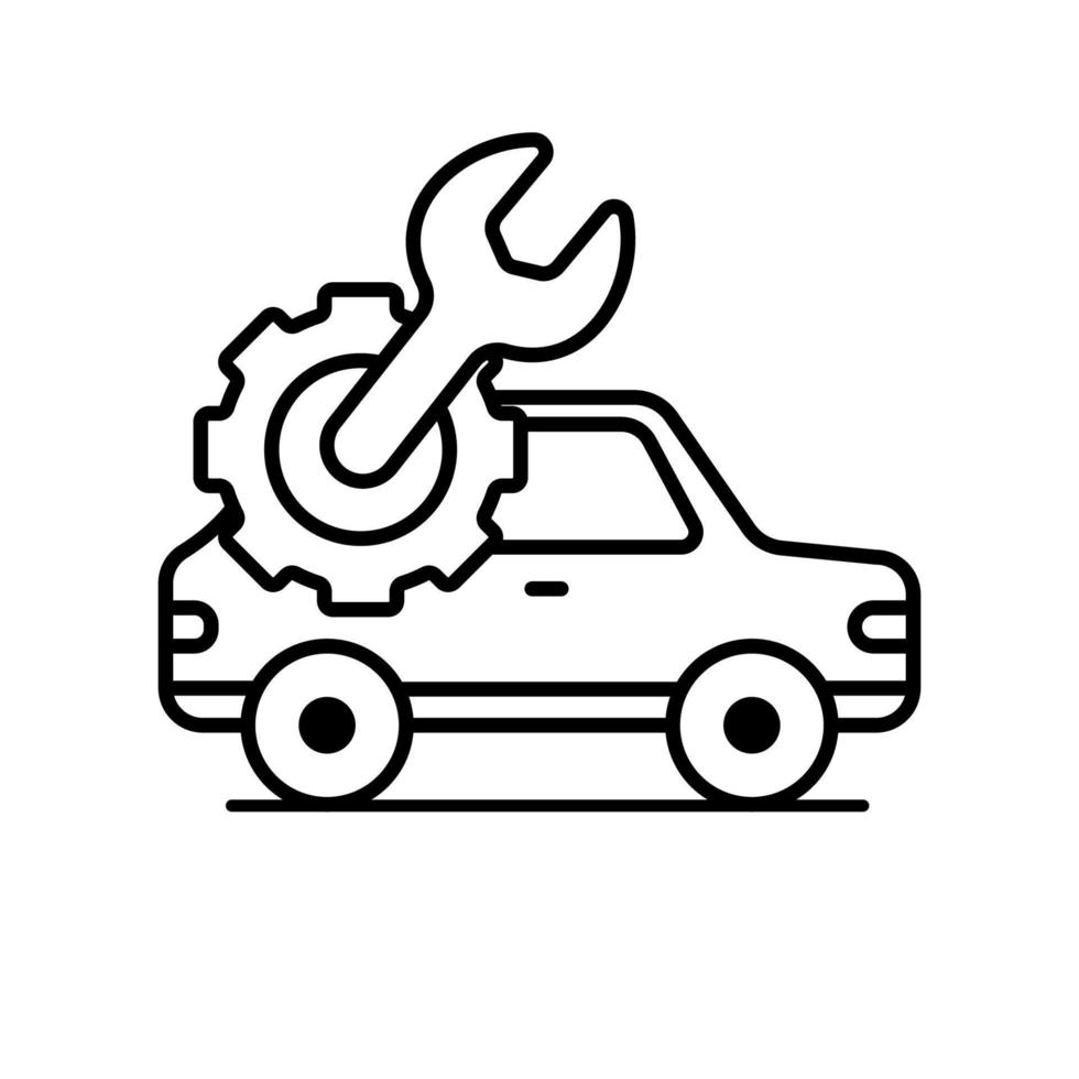 Car repair icon in linear style vector