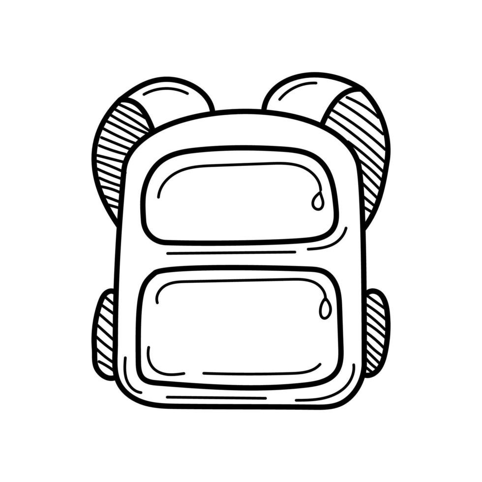 Schoolbag icon in doodle drawing style isolated on white background vector