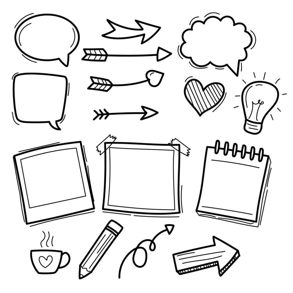 Set of doodle elements illustration vector