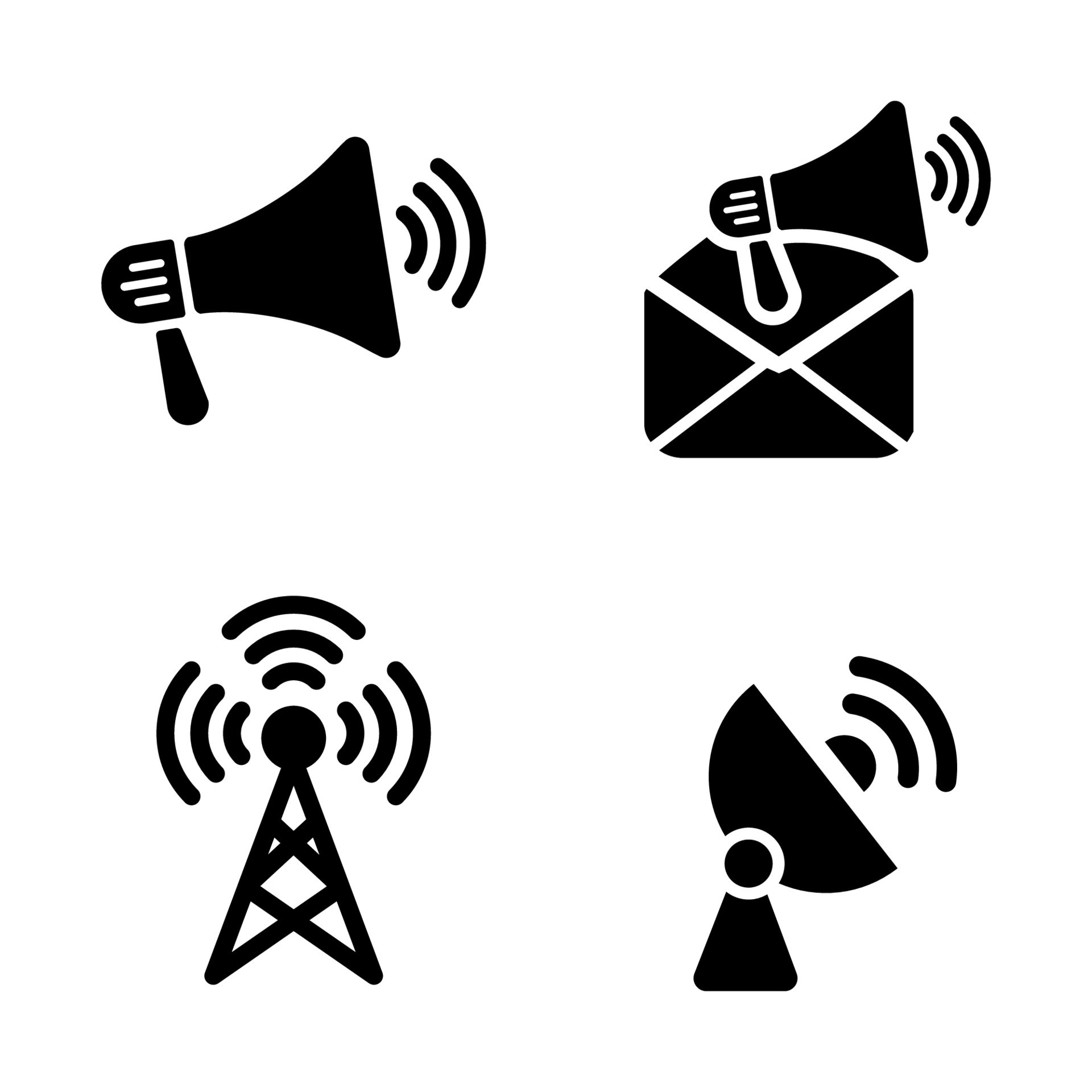 Set of announcement and broadcast icon in black design 20906746 Vector