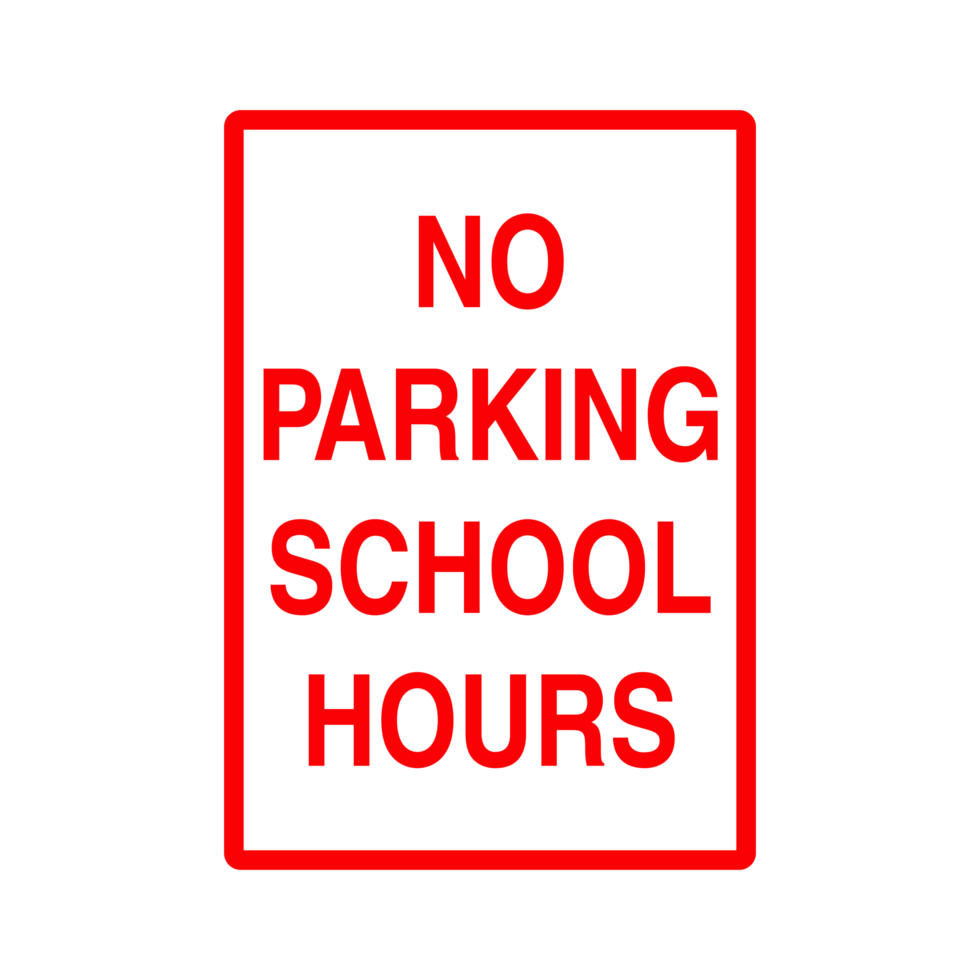 No parking School hours sign on Transparent Background png