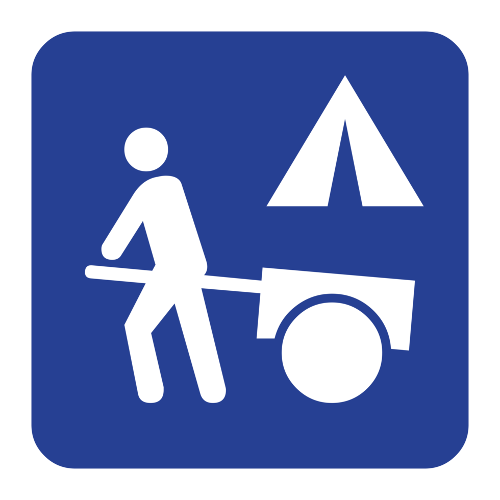 camping blue sign on Transparent Background png