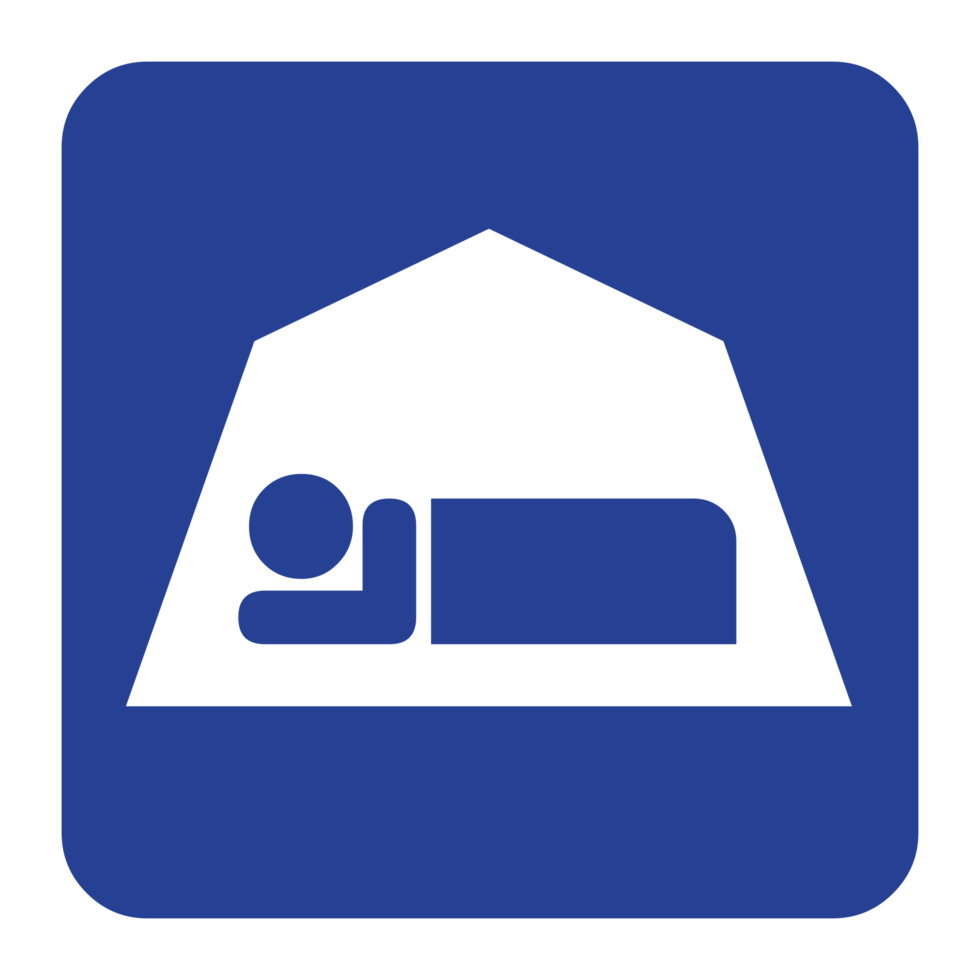 Rest at Tent Blue Sign on Transparent background png