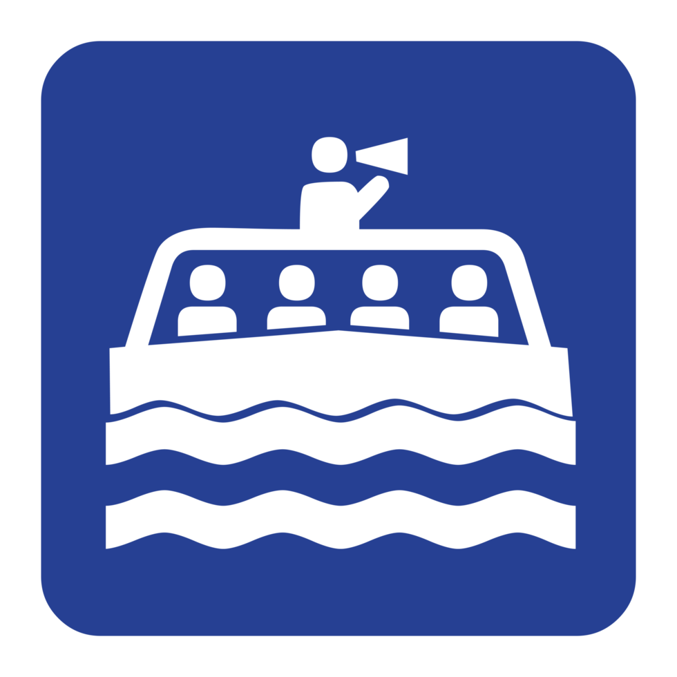 Boat trip Sign on Transparent Background png