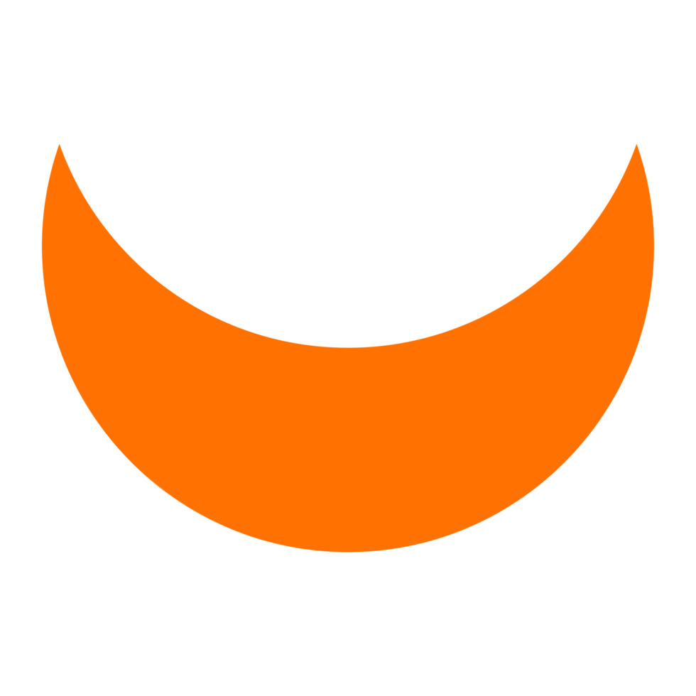 Geometric Shape Crescent moon on a Transparent Background png