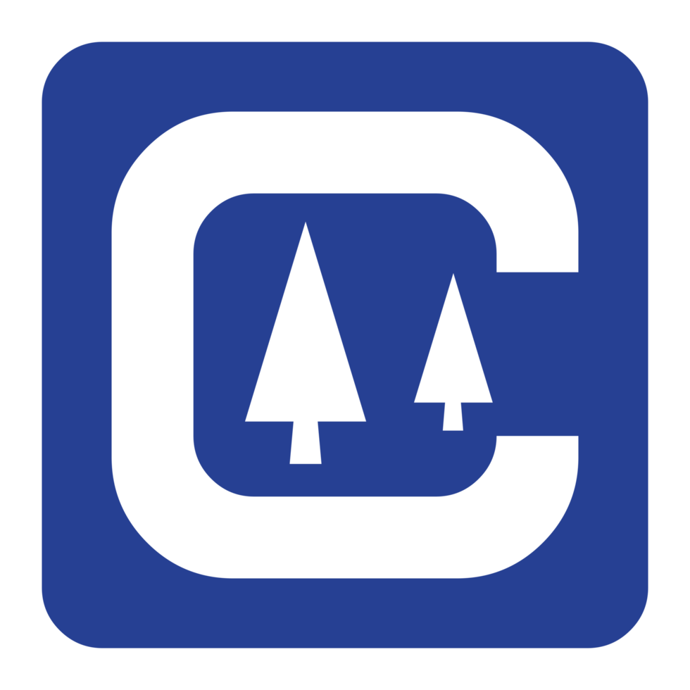 bleu carré bouton avec des arbres icône sur transparent Contexte png