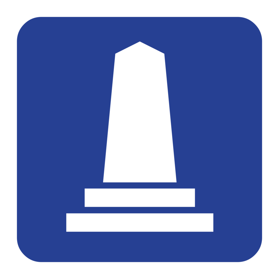 Monument Blau Zeichen auf transparent Hintergrund png