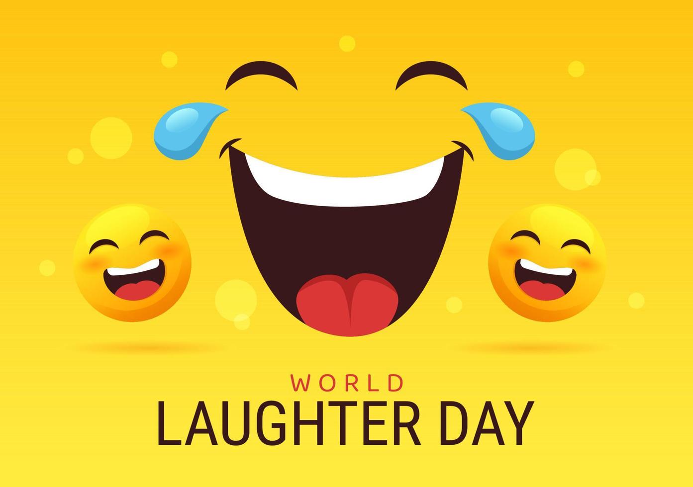 World Laughter Day Illustration with Smiley Facial Expression Cute for Web Banner or Landing Page in Flat Cartoon Hand Drawn Templates vector