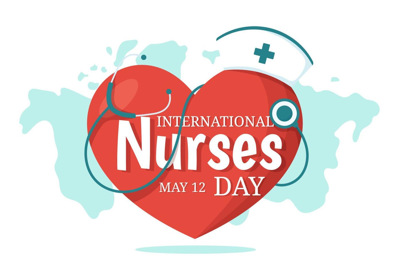 International Nurses Day on May 12 Illustration for Contributions that Nurse Make to Society in Flat Cartoon Hand Drawn for Landing Page Templates vector