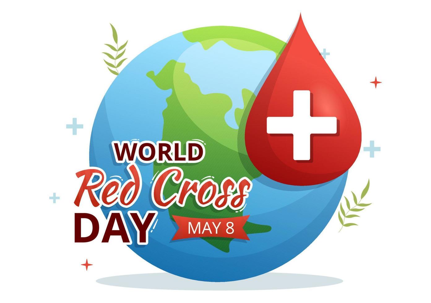 World Red Cross Day on May 8 Illustration to Medical Health and Providing Blood In Hand Drawn for Web Banner or Landing Page Templates vector
