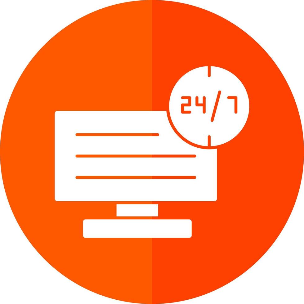 24 7 Monitoring Vector Icon Design