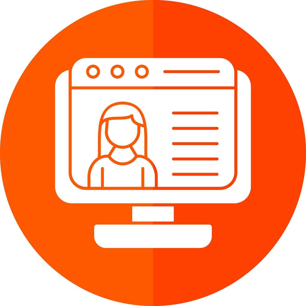 Female Blogger Vector Icon Design